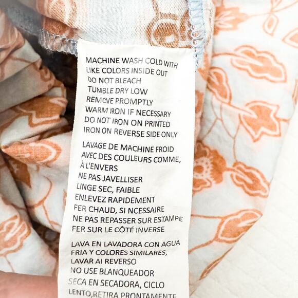 Derek Lam 10 Crosby V-Neck Midi Dress Flower Print Blue Orange Size 38 - Picture 5 of 6